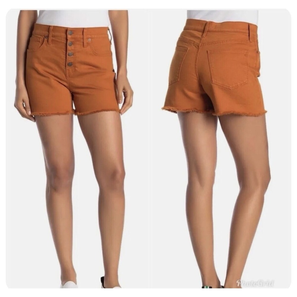Madewell‎ High-Rise Denim Burnt Orange Button Fly Shorts K9543 Size 29